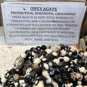 Black and White Onyx Agate Stone Bracelet